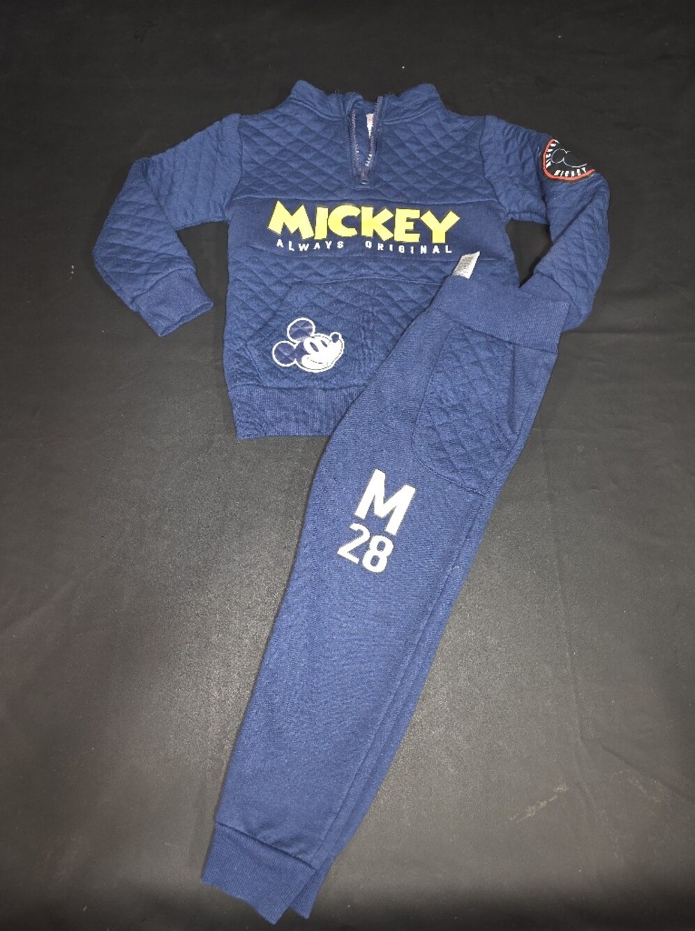 Disney Navy Blue Quilted Mickey Jogger Set